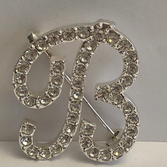 Vintage Avon Silver Plate Initial B Letter Brooch Pin - Picture 1 of 15